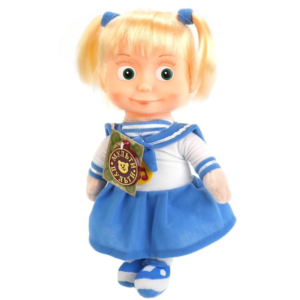 МЯГКАЯ ИГРУШКА "МУЛЬТИ-ПУЛЬТИ" МАША-МОРЯЧКА ПЛАСТ.ЛИЦО (М/Ф МАША И МЕДВЕДЬ) МУЗ. ЧИП 29СМ в кор.24шт