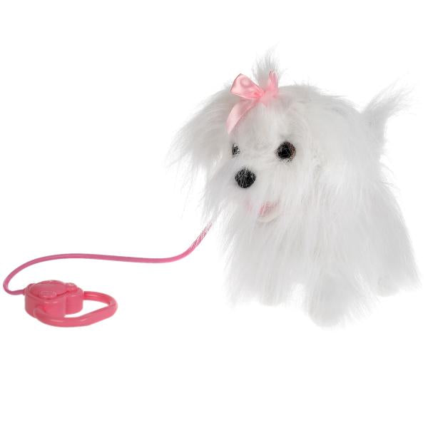 Интерактивный щенок "КУЗНЕЦОВА" бьянка 22см ходит, со светящимся поводком, озвучена в кор.12шт