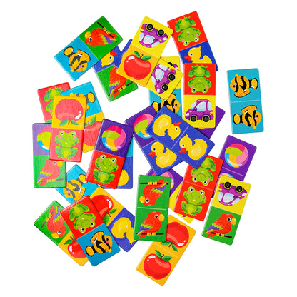 Пазлы контурные Половинки "Дикие животные" Baby Toys (8 карт. 16 эл)