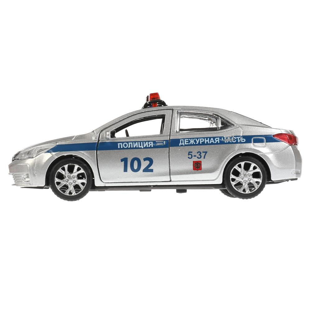 Машина металл TOYOTA COROLLA ПОЛИЦИЯ, длина 12см, открыв. двери, инерц. Технопарк в русс. кор.2*36шт