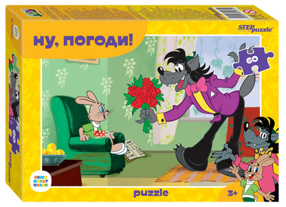 Степ. Пазл 60 Союзмультфильм арт.81031 "Ну, погоди!"