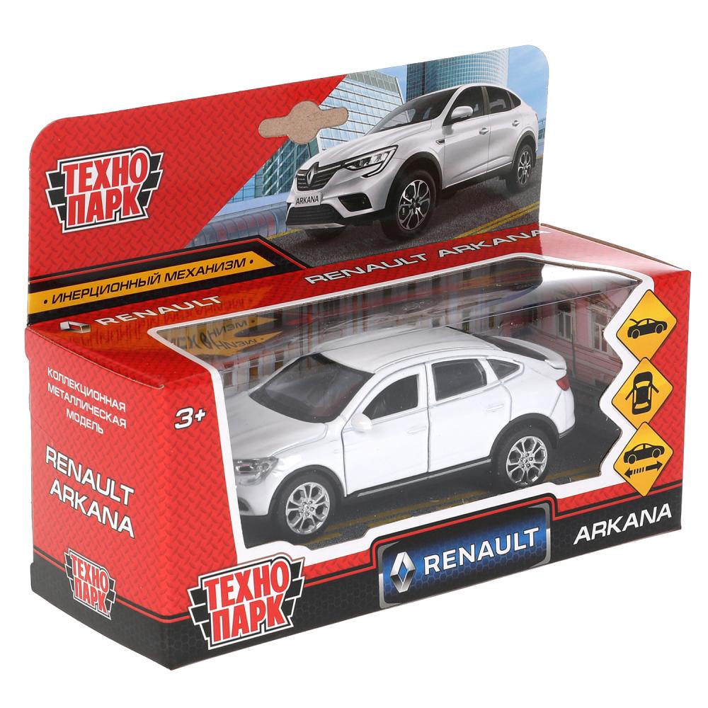 Машина металл "renault arkana" дл 12 см, откр дв, багаж, инерц, белый, в кор. Технопарк в кор.2*36шт