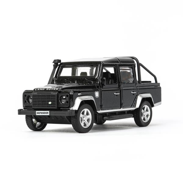 Машина металл LAND ROVER DEFENDER PICKUP 12 см, двери, багаж, черный, кор. Технопарк в кор.2*36шт