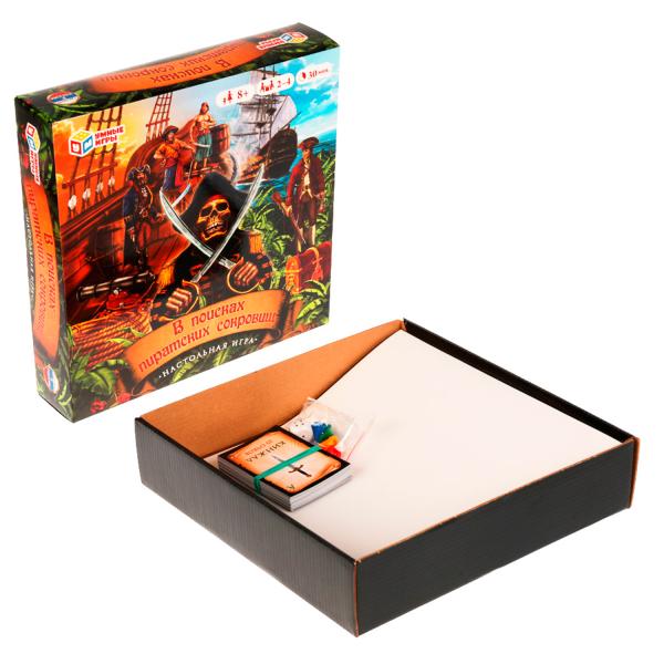 В поисках пиратских сокровищ. Настольная игра-квадрат. 40 карточек. 250х250мм. Умные игры в кор.10шт