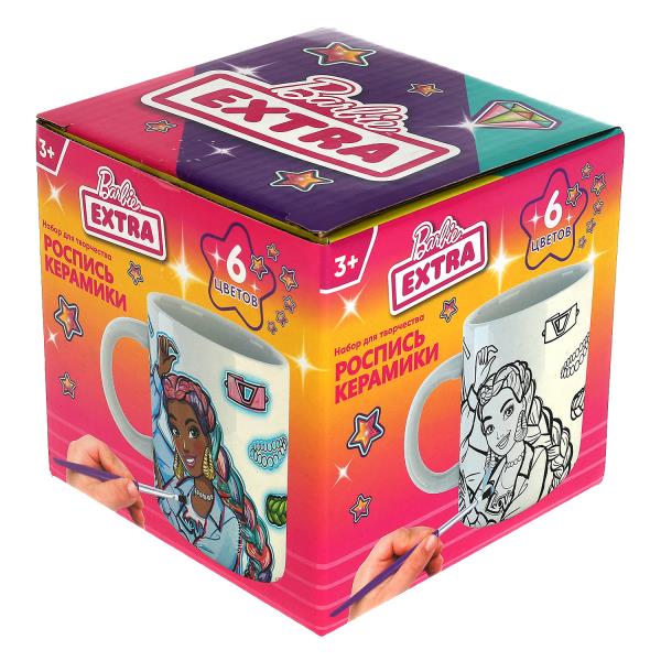 Набор д/дет тв-ва Барби кружка для росписи (краски, кисточка) МУЛЬТИ АРТ в кор.24шт