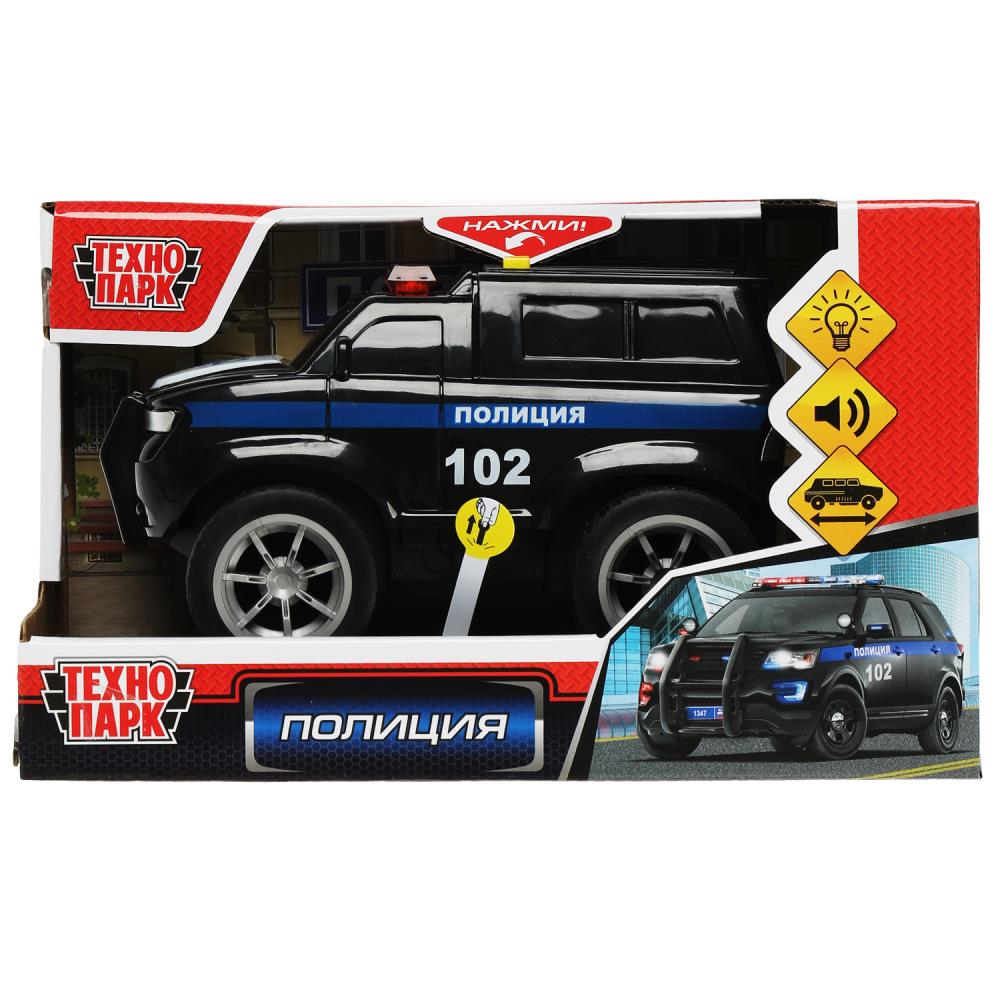 Машина пластик свет-звук ПОЛИЦИЯ 18 см, своб. ход, кор. Технопарк в кор.48шт