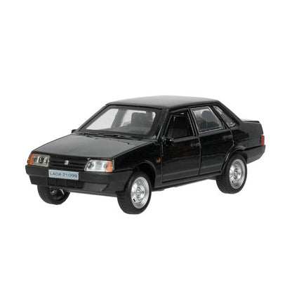 Машина металл свет-звук LADA 21099"спутник",12см,откр дв,баг,инер,черный,кор Технопарк в кор.2*36шт