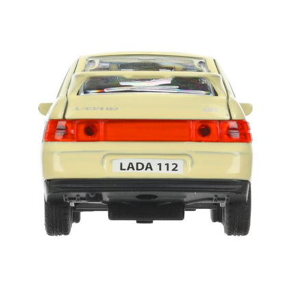Машина металл ваз-2112 12 см, двери, багаж, беж, кор. Технопарк в кор.2*36шт