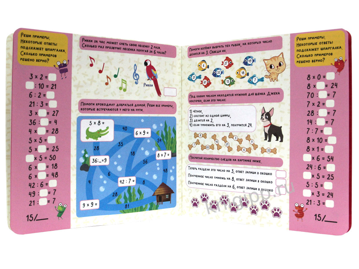 ТРЕНАЖЁР ПО МАТЕМАТИКЕ С КРУТЯЩЕЙСЯ ШПАРГАЛКОЙ. ДЛЯ ДЕВОЧЕК