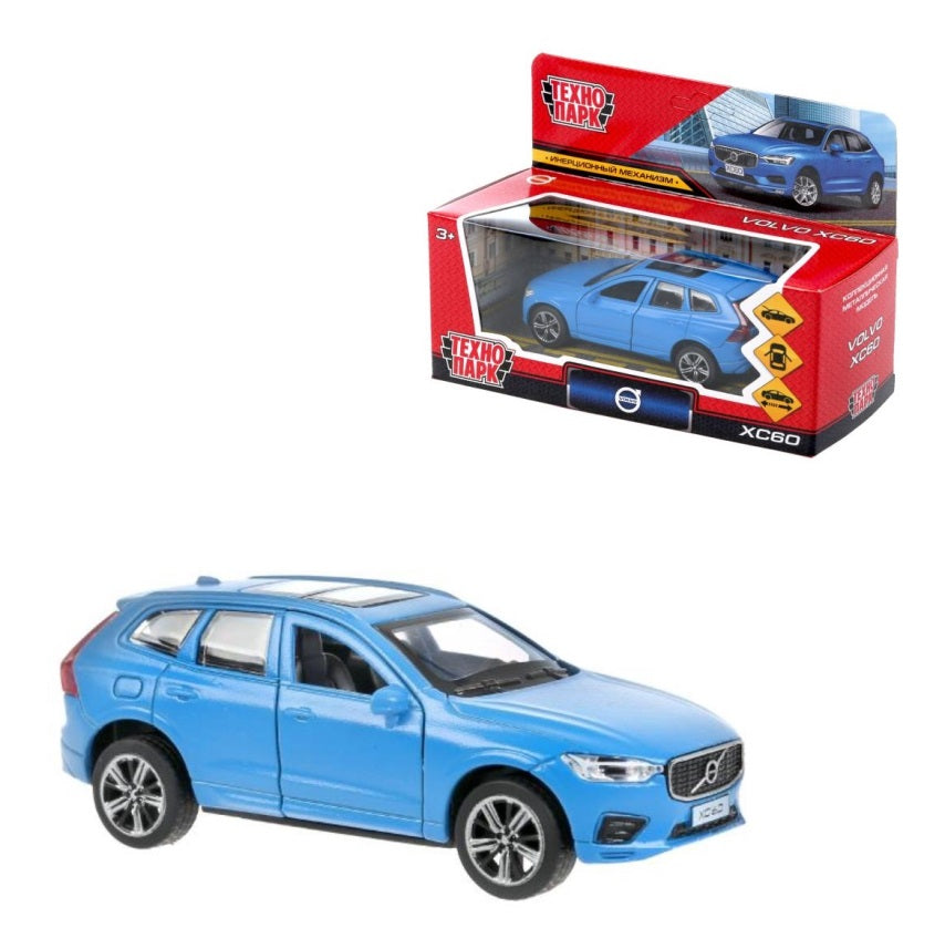 XC60-12FIL-BU303074 Машина металл VOLVO XC60 R-DESIGN МАТОВЫЙ СИНИЙ 12 см, двери, багаж, в кор. Техн