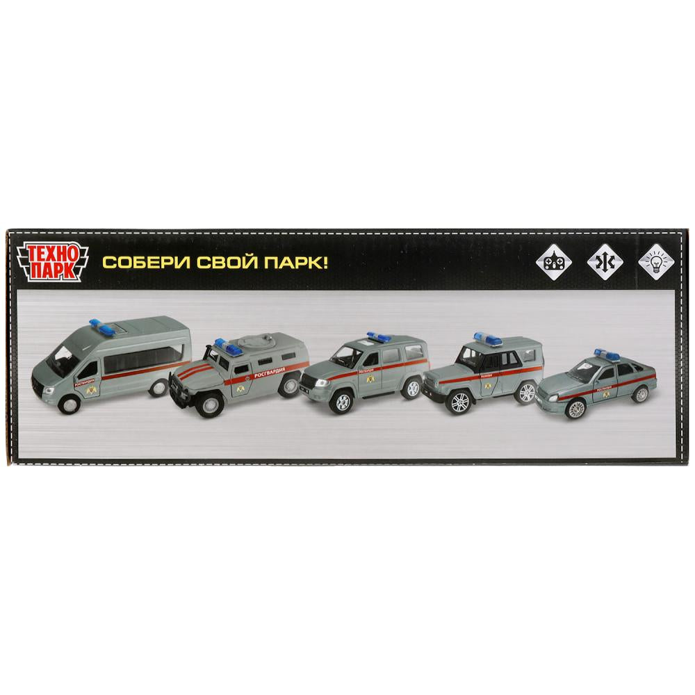 Машина р/у UAZ HUNTER росгвардия 18 см, свет, сер, кор. Технопарк в кор.2*24шт