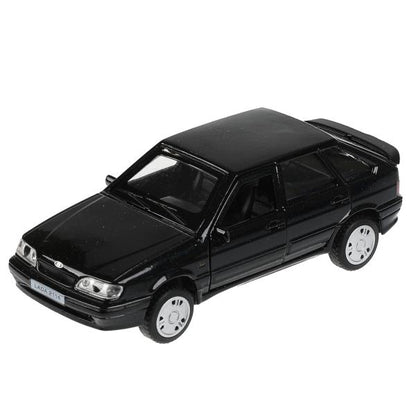 Машина металл LADA -2114 "SAMARA", 12 см, двери, багаж, инерц., черный, кор. Технопарк в кор.2*36шт