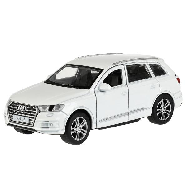 Машина металл AUDI Q7 длина 12 см, двер, багаж, инер, белый, кор. Технопарк в кор.2*36шт