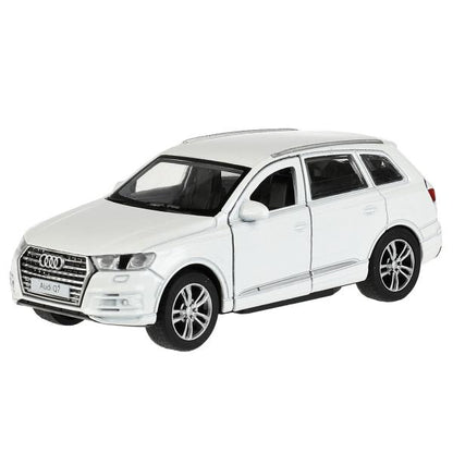 Машина металл AUDI Q7 длина 12 см, двер, багаж, инер, белый, кор. Технопарк в кор.2*36шт