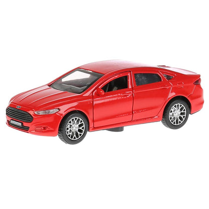 Машина металл FORD MONDEO длина 12 см, двери, багаж, инерц, красный, кор. Технопарк в кор.2*36шт