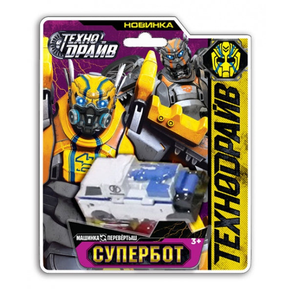 Машина трансформирующаяся СУПЕРБОТ (вывертыш), блист.14*17*3см ТЕХНОДРАЙВ в кор.2*216шт