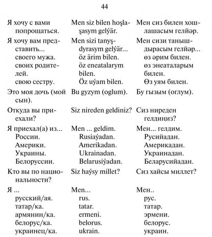 Русско-туркменский  разговорник. Худайбердиев М.