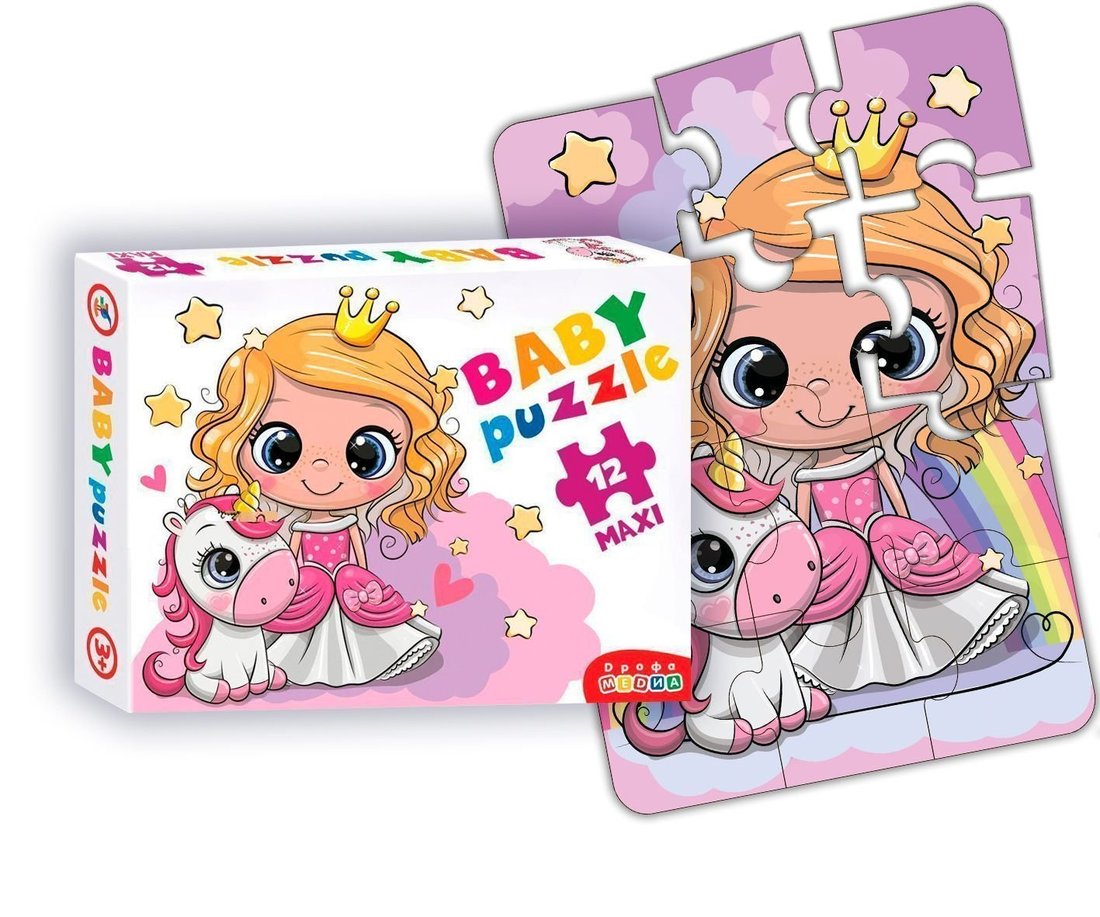 Дрофа. Baby Puzzle. "Принцесса и единорог" арт.3847/4035