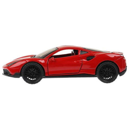 Машина металл ferrary 488 gtb 12 см, двери, багажник, инерция Технопарк в кор.2*120шт