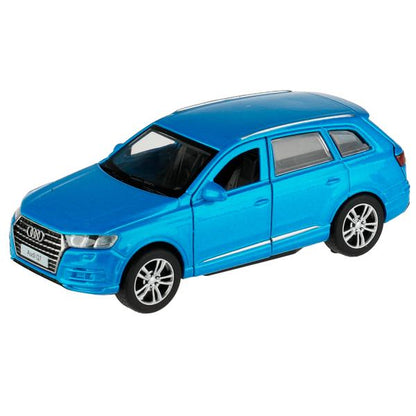 Машина металл AUDI Q7 длина 12 см, двер, багаж, инер, СИНИЙ, кор. Технопарк в кор.2*36шт