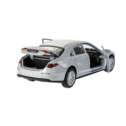 Машина металл MERCEDES-BENZ s-class v223 12см,дв,багаж,инер,серебристый,кор. Технопарк в кор.2*36шт
