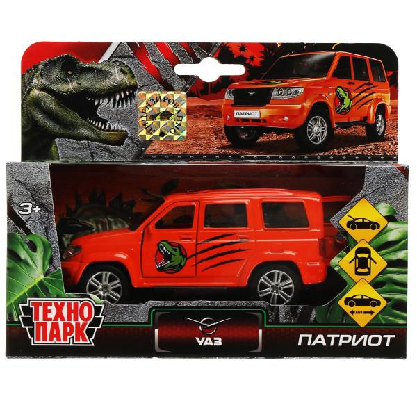Машина металл UAZ 12 см, дв., багаж., инерц., окрас динозавр, кор. Технопарк в кор.2*24шт