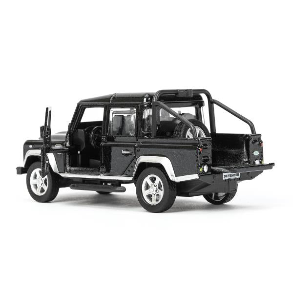 Машина металл LAND ROVER DEFENDER PICKUP 12 см, двери, багаж, черный, кор. Технопарк в кор.2*36шт