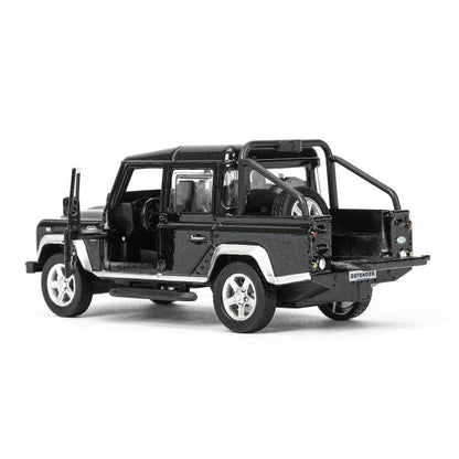 Машина металл LAND ROVER DEFENDER PICKUP 12 см, двери, багаж, черный, кор. Технопарк в кор.2*36шт