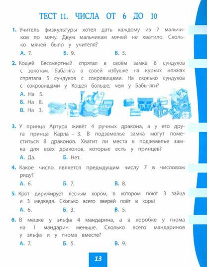 Математика. 1 класс: тест-контроль (прог. Школа России). 31 стр. (Формат А4)