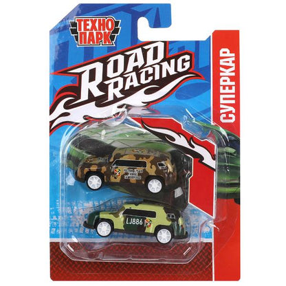 Машина металл ROAD RACING набор 7,5см, 2 шт,металл,в ассорт блистер Технопарк в кор.2*240наб