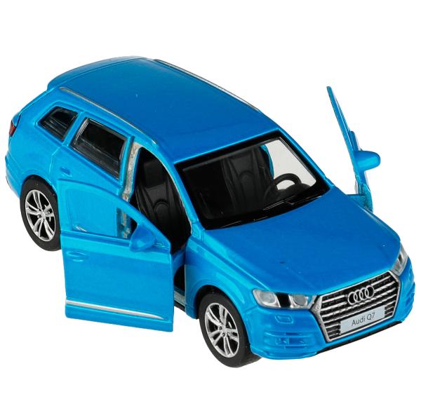 Машина металл AUDI Q7 длина 12 см, двер, багаж, инер, СИНИЙ, кор. Технопарк в кор.2*36шт