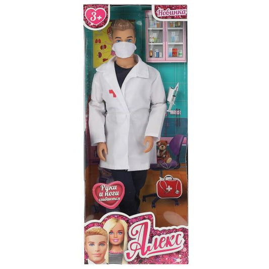 Кукла 29 см Алекс, врач, руки и ноги сгибаются КАРАПУЗ в кор.24шт