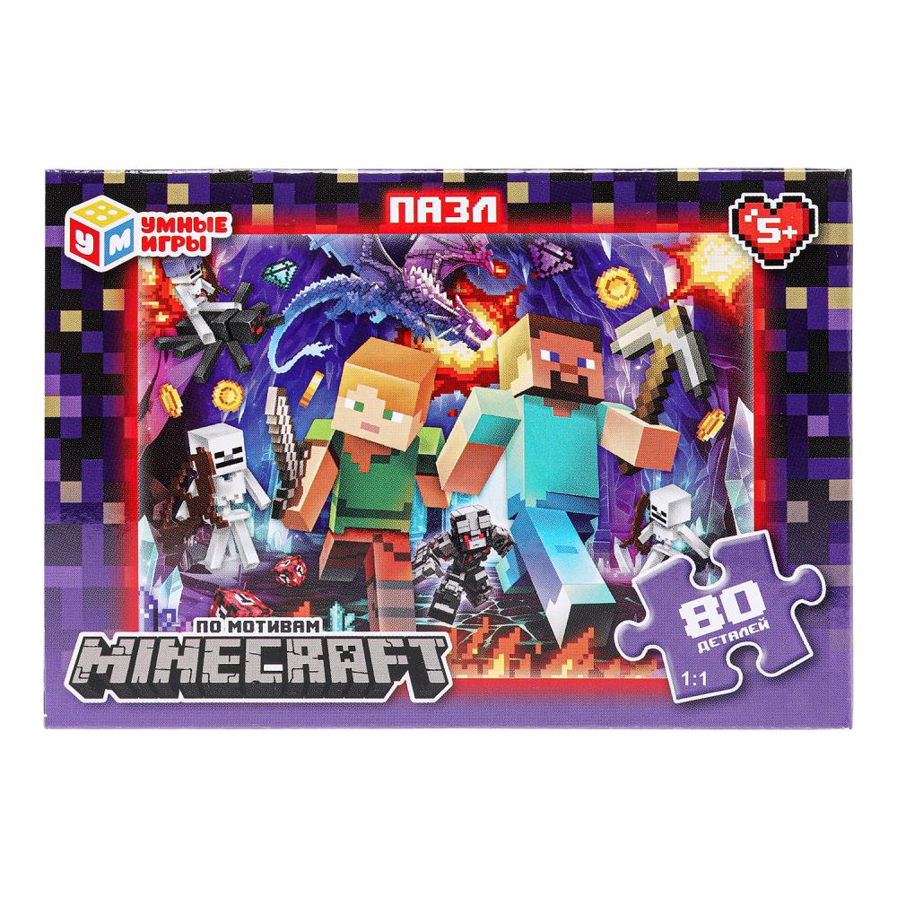 По мотивам Minecraft. Пазл классический в коробке. 80 деталей. Умные игры в уп.16шт в кор.8уп