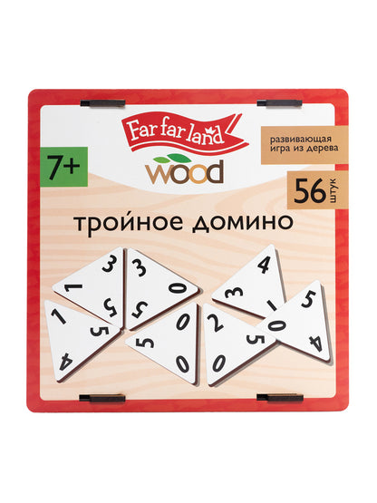 Домино деревянное "Тройное домино" в деревянной коробке