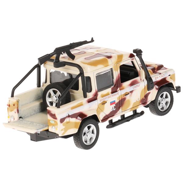 Машина металл LAND ROVER DEFENDER PICKUP КАМУФЛЯЖ 12 см, двери, багажн, кор. Технопарк в кор.2*36шт