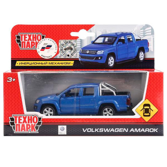МАШИНА "ТЕХНОПАРК" МЕТАЛЛ. ИНЕРЦ. VOLKSWAGEN AMAROK, 1:43, ОТКРЫВ. ДВЕРИ, В РУСС. КОР. в кор.2*36шт