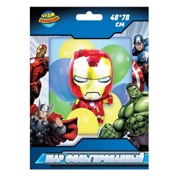 Шар фольгированная фигура железный человек 48*78 см ЧУДО ПРАЗДНИК в кор.525шт