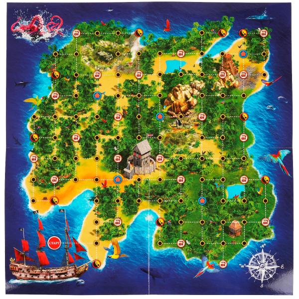 В поисках пиратских сокровищ. Настольная игра-квадрат. 40 карточек. 250х250мм. Умные игры в кор.10шт