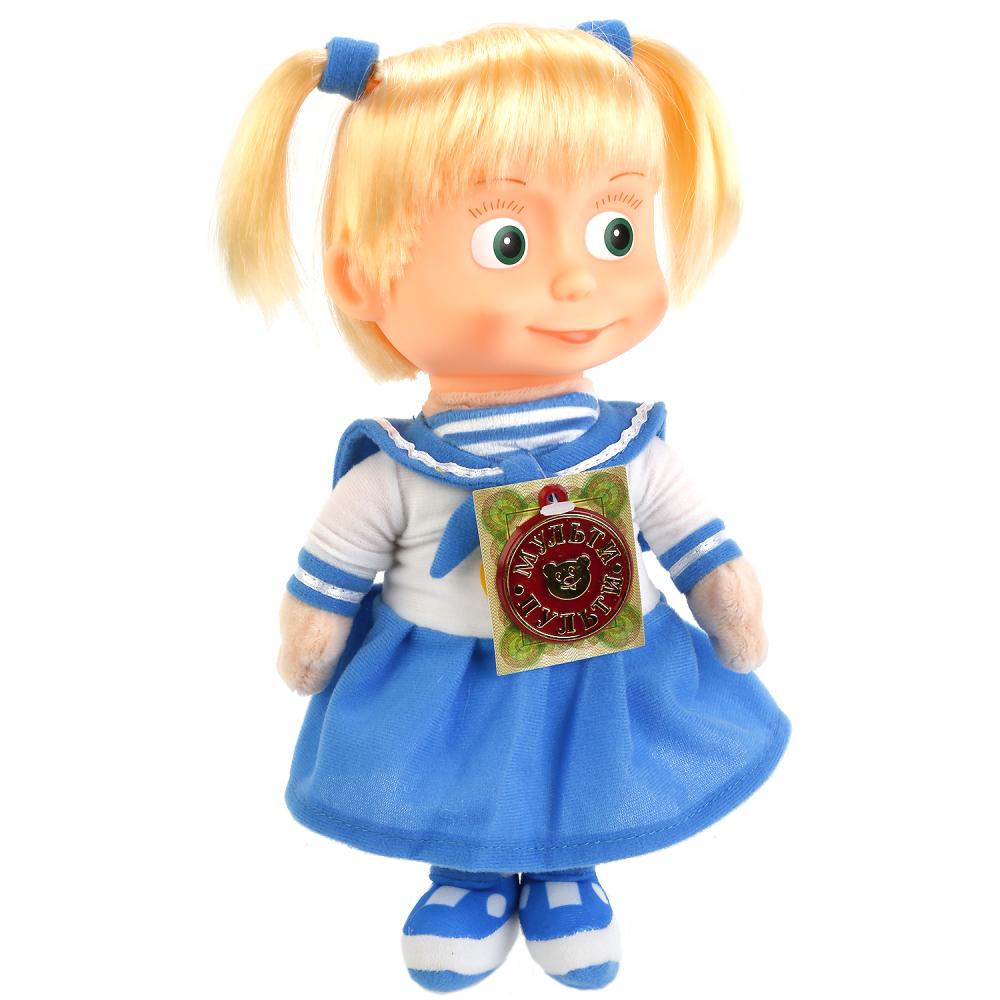 МЯГКАЯ ИГРУШКА "МУЛЬТИ-ПУЛЬТИ" МАША-МОРЯЧКА ПЛАСТ.ЛИЦО (М/Ф МАША И МЕДВЕДЬ) МУЗ. ЧИП 29СМ в кор.24шт