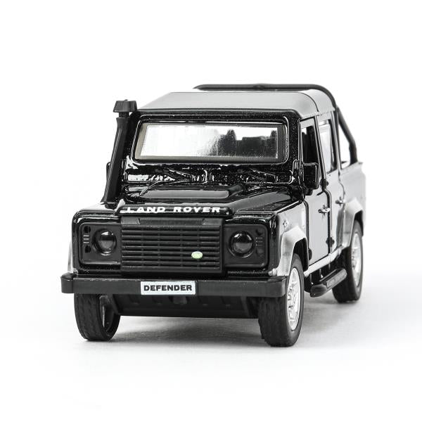 Машина металл LAND ROVER DEFENDER PICKUP 12 см, двери, багаж, черный, кор. Технопарк в кор.2*36шт