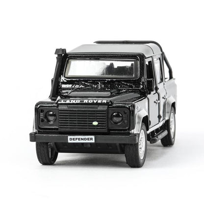 Машина металл LAND ROVER DEFENDER PICKUP 12 см, двери, багаж, черный, кор. Технопарк в кор.2*36шт