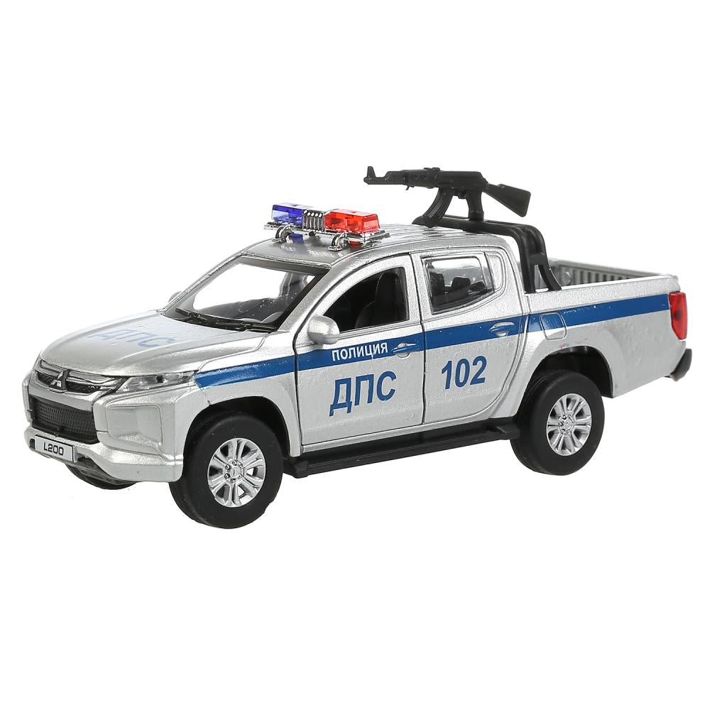 Машина металл MITSUBISHI L200 PICKUP ПОЛИЦИЯ 13 см, двери, багаж, кор. Технопарк в кор.2*36шт