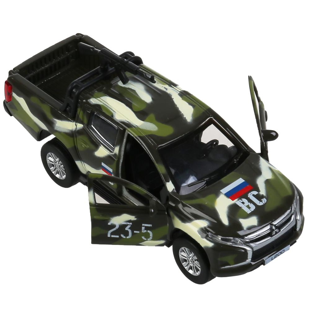 Машина металл свет-звук MITSUBISHI L200 PICKUP КАМУФЛЯЖ 13 см, двери, кор. Технопарк в кор.2*36шт