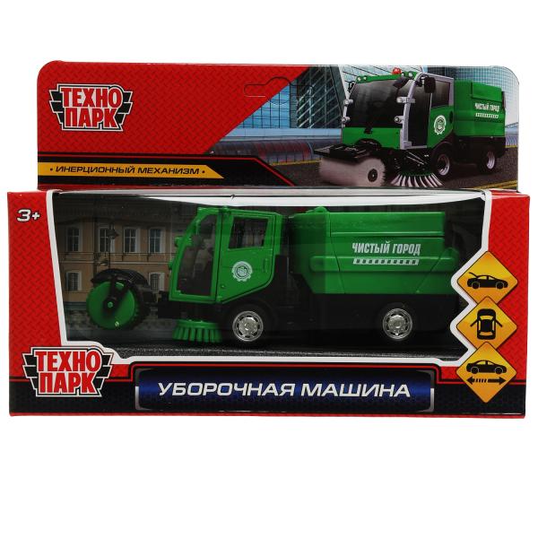 Технопарк. Уборочная машина металл 15,5 см, двери, багаж, зелен, кор. в кор арт.VACCAR-12-GN