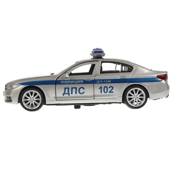 Машина металл BMW 5-ER SEDAN M-SPORT ПОЛИЦИЯ 12 см, двери, баг, кор. Технопарк в кор.2*36шт