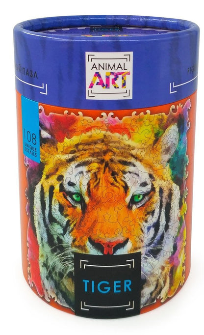 Фигурный деревянный пазл "ANIMAL ART" Тигр 108 дет. арт.8389 (мрц 690 руб.) /24