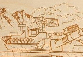 Выжигание по дереву. Доска 1 шт "Танк Т-80УМ1 "Барс" (европодвес) в кор.18шт