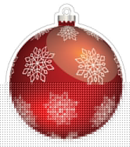 М-16653 Вырубная фигурка. Новогодний шар на елку (двухстороняя, ВД-лак)