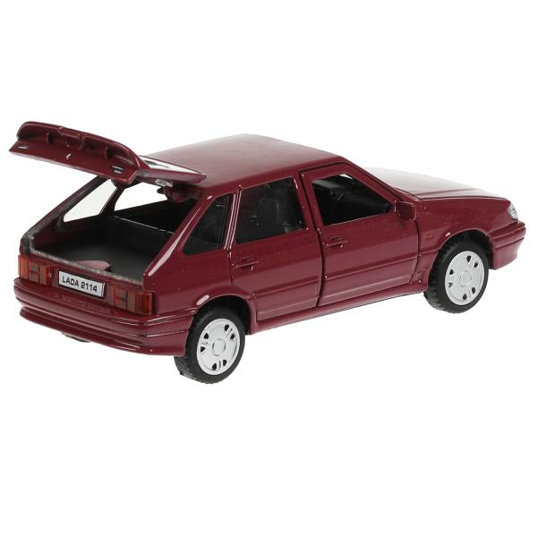 Машина металл LADA -2114 "SAMARA", 12 см, двер, баг, инерц, фиолетовый, кор. Технопарк в кор.2*36шт