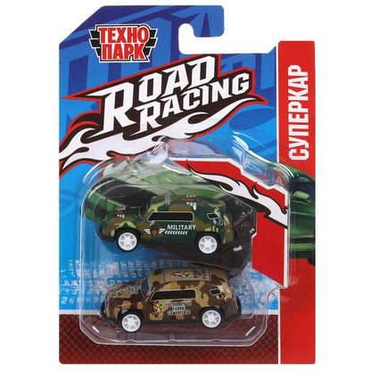 Машина металл ROAD RACING набор 7,5см, 2 шт,металл,в ассорт блистер Технопарк в кор.2*240наб